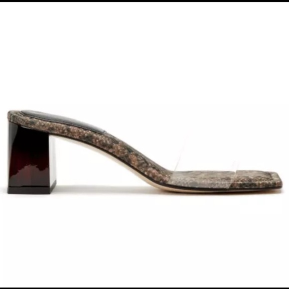 Good American Women’s Snakeskin Cushioned Sole Block Heel/Slide | NEW/NIB!!🖤🤎 - Picture 4 of 14